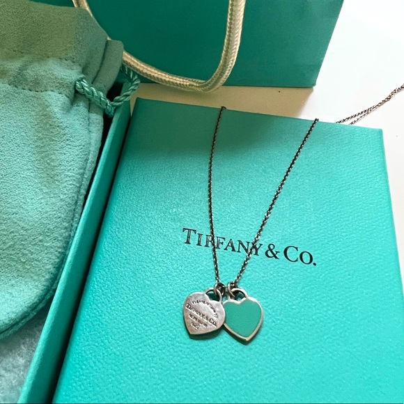 Tiffany & Co. Jewelry - Tiffany Blue Double Heart Tag Necklace